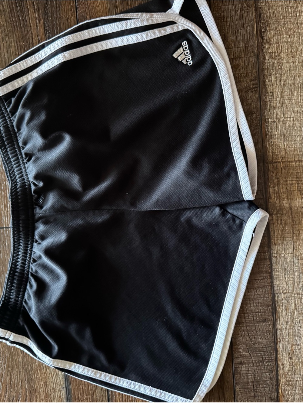 adidas Black Athletic Shorts with White Trim